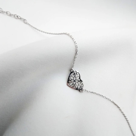 Silver openwork HEART bracelet SB15 | GoldJewellery