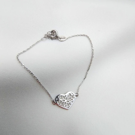 Silver openwork HEART bracelet SB15 | GoldJewellery