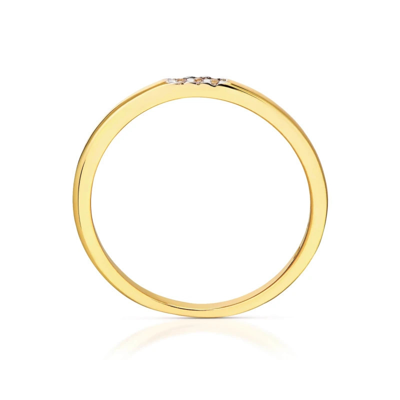 Delicate gold ring with white stones 585 P3.1651P | GoldJewellery
