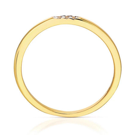 Delicate gold ring with white stones 585 P3.1651P | GoldJewellery