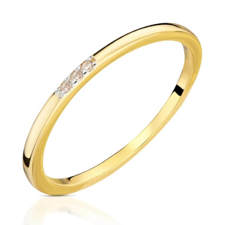 Delicate gold ring with white stones 585 P3.1651P | GoldJewellery