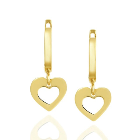 Gold heart hanging earrings K3.2425d1 | GoldJewellery