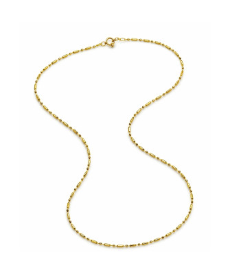 Srebrny łańcuszek złocony 14k kulki 44 cm