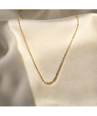 Srebrny łańcuszek złocony 14k kulki 44 cm