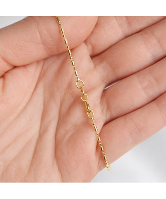 Srebrny łańcuszek złocony 14k kulki 44 cm
