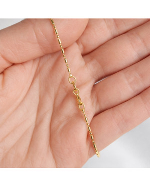 Srebrny łańcuszek złocony 14k kulki 44 cm