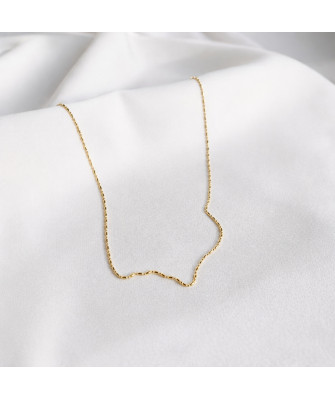 Srebrny łańcuszek złocony 14k kulki 44 cm