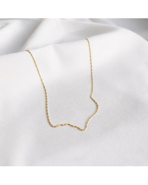 Srebrny łańcuszek złocony 14k kulki 44 cm
