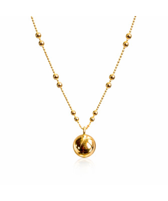 Srebrny pozłacany 14k naszyjnik 70cm KULKA