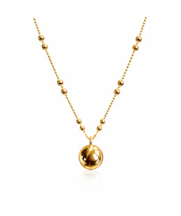 Srebrny pozłacany 14k naszyjnik 70cm KULKA