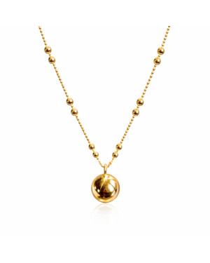 Srebrny pozłacany 14k naszyjnik 70cm KULKA
