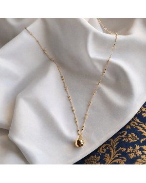 Srebrny pozłacany 14k naszyjnik 70cm KULKA