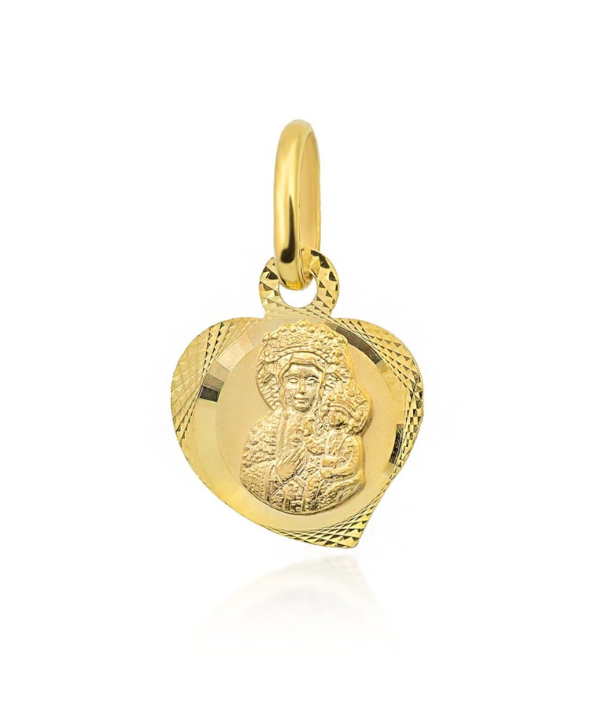 Medalik Matka Boska Częstochowska serce w prawo pr. 585