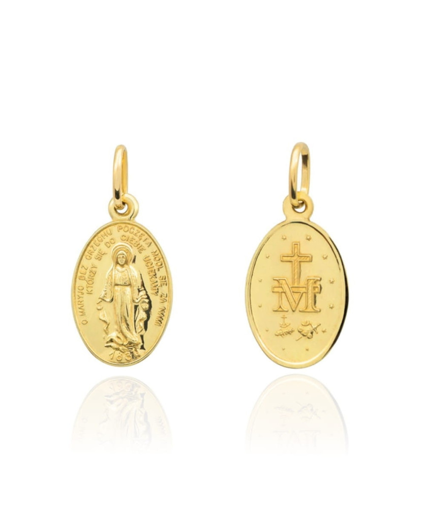 Medalik złoty cudowny zawieszka mały pr. 585