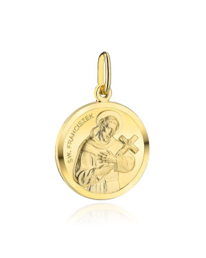 Medalik złoty święty Franciszek