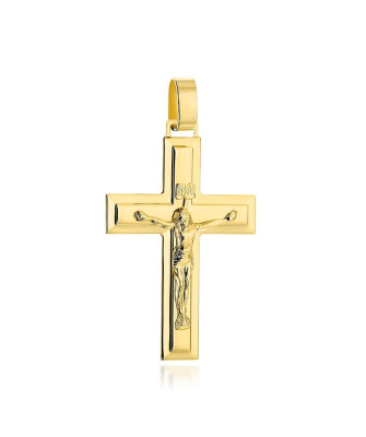 Krzyżyk złoty z wizerunkiem ukrzyżowanego Jezusa Chrystusa