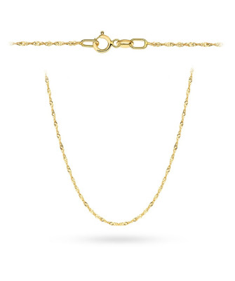 Łańcuszek złoty - splot singapure 42 cm super lekki pr. 585