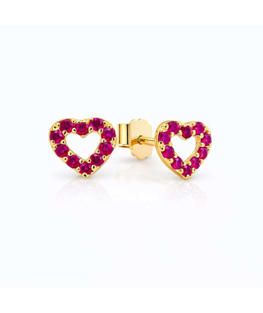 Gold earrings My Love Little Things ruby