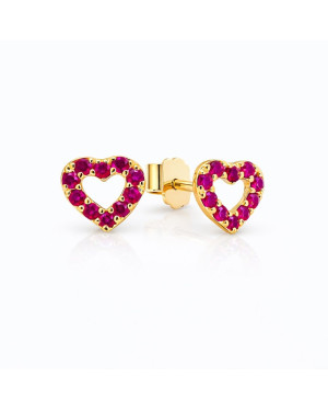 Gold earrings My Love Little Things ruby