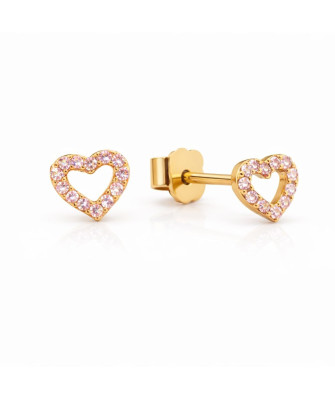 Gold earrings My Love Little Things pink