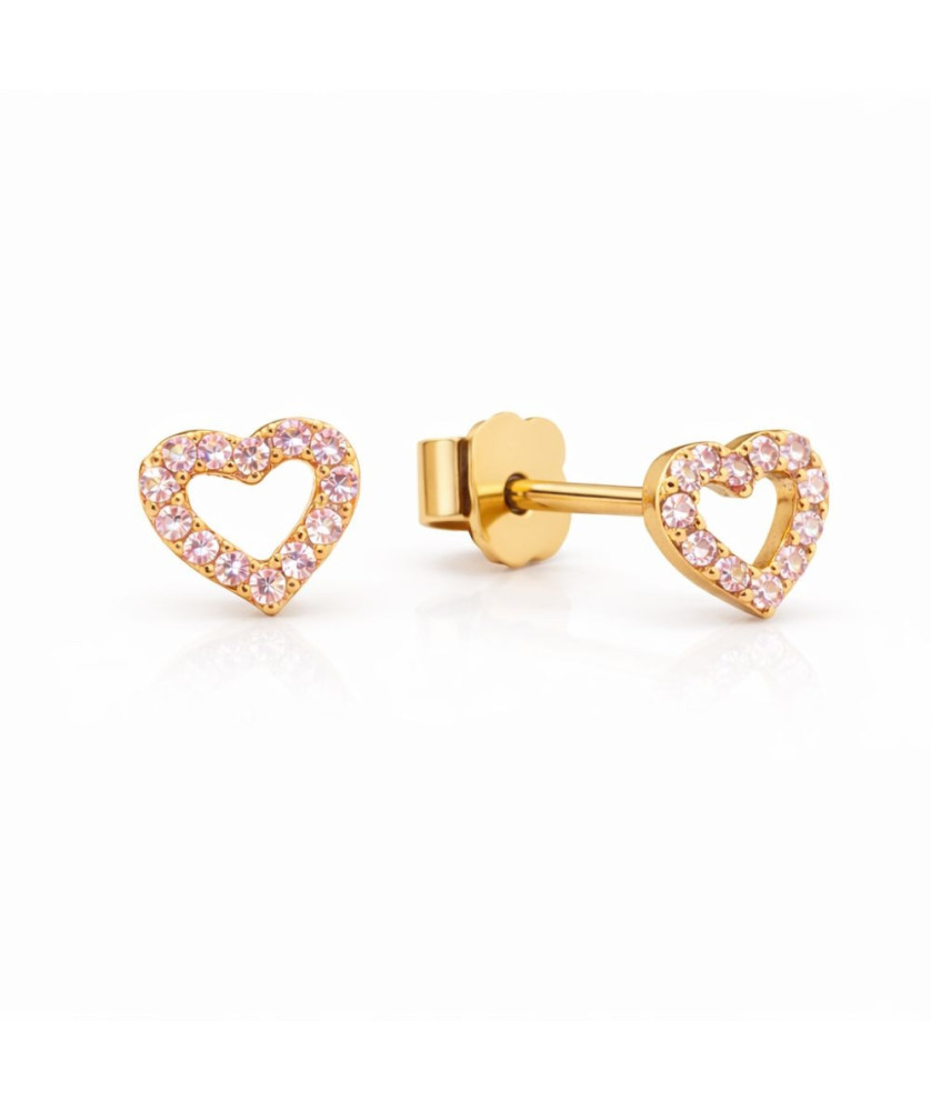 Gold earrings My Love Little Things pink