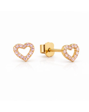Gold earrings My Love Little Things pink