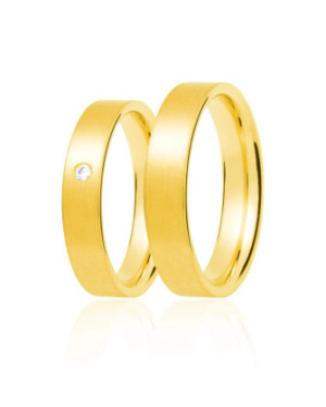 14k Gold Wedding Band 4 mm with Zirconia – Sizes 15–23