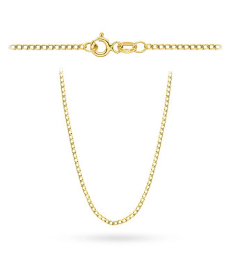 14k Gold Diamond-Cut Curb Chain 42 cm – Elegant Gold Necklace