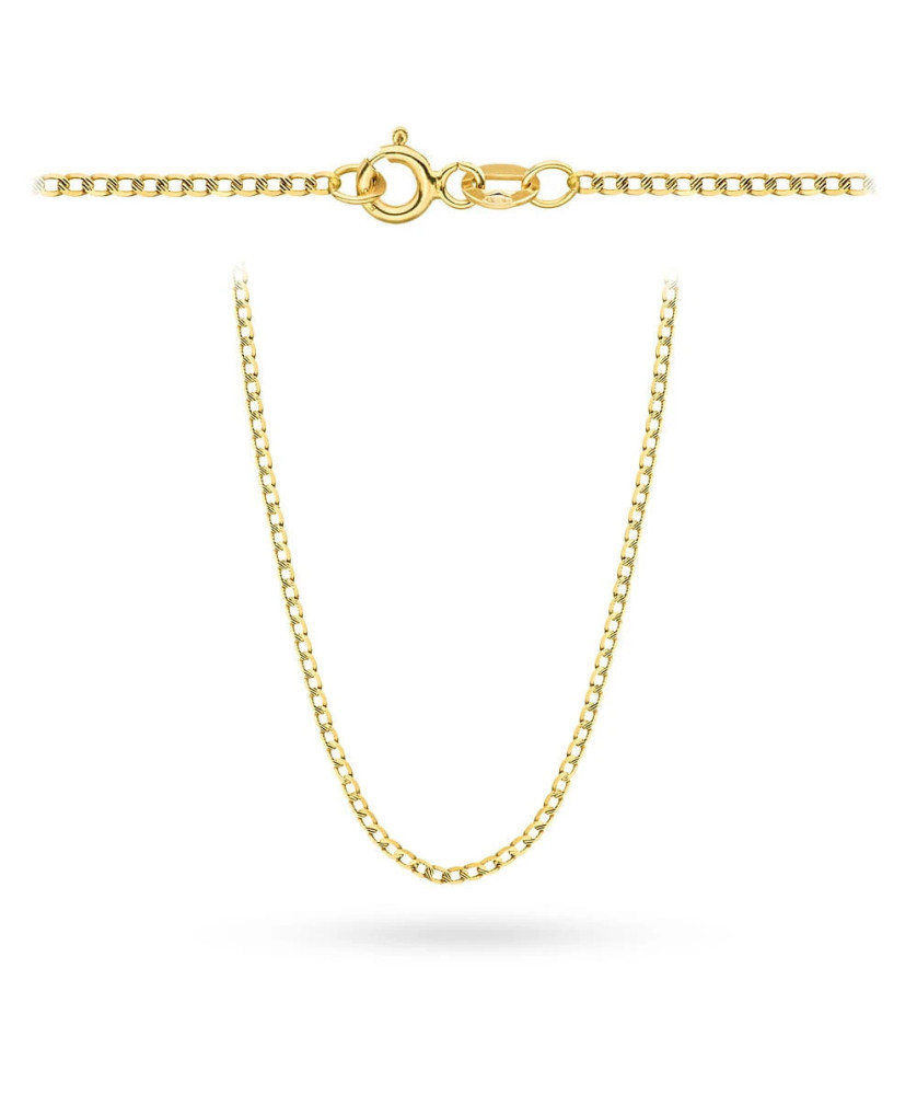 14k Gold Diamond-Cut Curb Chain 42 cm – Elegant Gold Necklace