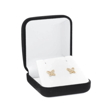 Gold butterfly earrings with zircons K3.2332 | GoldJewellery