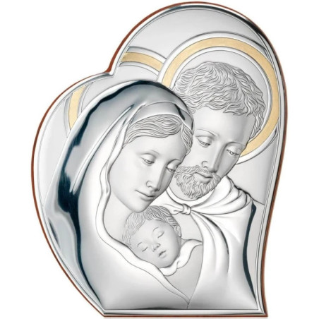 Saint Family Picture Silver Heart