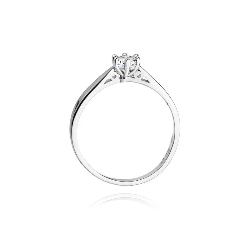 Gold engagement ring with a diamond, white gold, 0.30ct | GoldJewellery