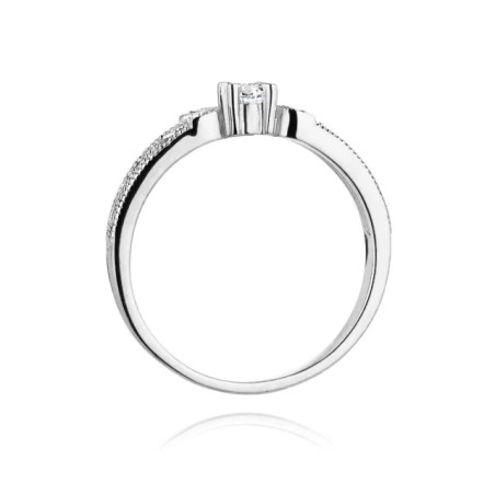 Gold ring with diamonds white gold 0.13ct | GoldJewellery
