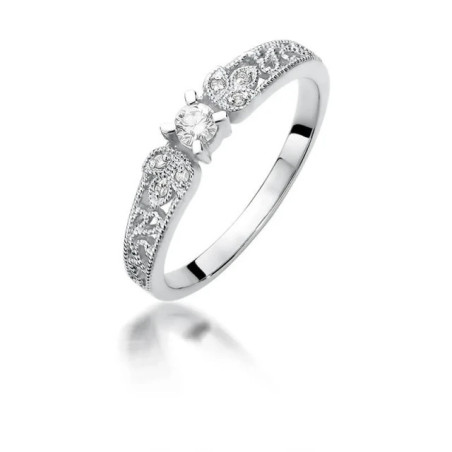 Gold ring with diamonds white gold 0.13ct | GoldJewellery