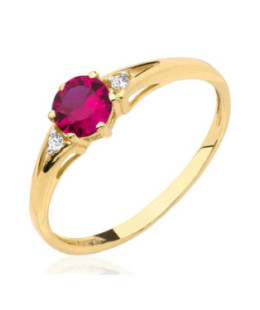 14k Gold Ring with Red Cubic Zirconia – Elegant Women’s Jewellery