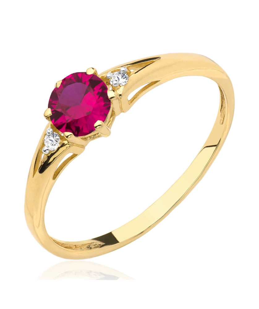 14k Gold Ring with Red Cubic Zirconia – Elegant Women’s Jewellery