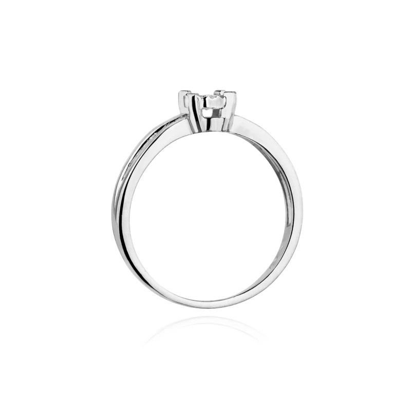 Engagement ring with a diamond, white gold, 0.08 ct GoldJewellery