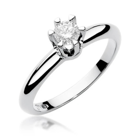 Engagement ring with a diamond, white gold, 0.30ct GoldJewellery