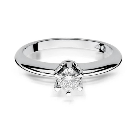 Engagement ring with a diamond, white gold, 0.30ct GoldJewellery