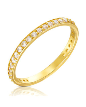 8k Gold Ring with Cubic Zirconia | 375 Hallmark | Elegant Gold Band