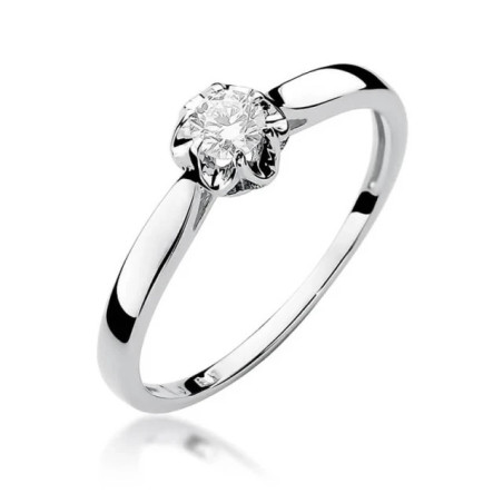 Engagement ring with diamond white gold 0.15ct | GoldJewellery