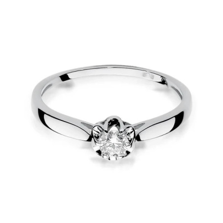 Engagement ring with diamond white gold 0.15ct | GoldJewellery