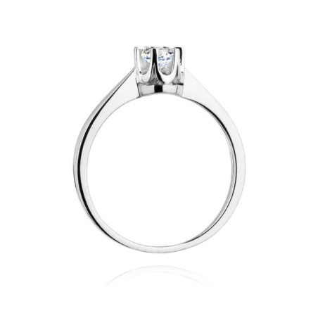 Gold engagement ring with a diamond, white gold, 0.25ct | GoldJewellery