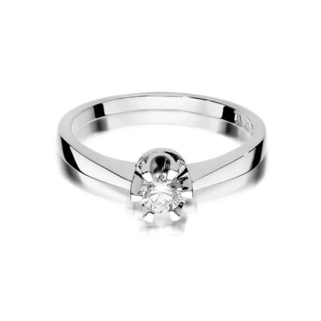 Gold engagement ring with a diamond, white gold, 0.25ct | GoldJewellery