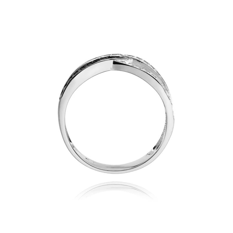 Gold ring with diamond, white gold, black diamonds GoldJewellery