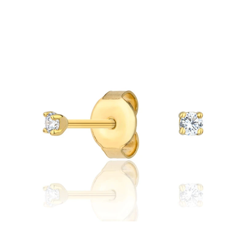 Delicate gold earrings with zircon K3.2347 | GoldJewellery