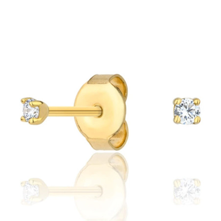 Delicate gold earrings with zircon K3.2347 | GoldJewellery