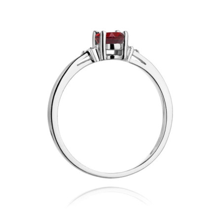 Gold ring with ruby, white gold GoldJewellery