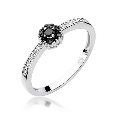 Ring with black diamond white gold | GoldJewellery