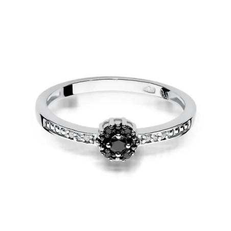Ring with black diamond white gold | GoldJewellery